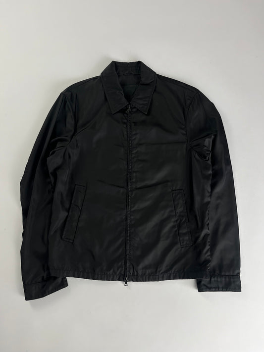 Prada Black Nylon Trucker Double Zip Light Jacket 2000s - S