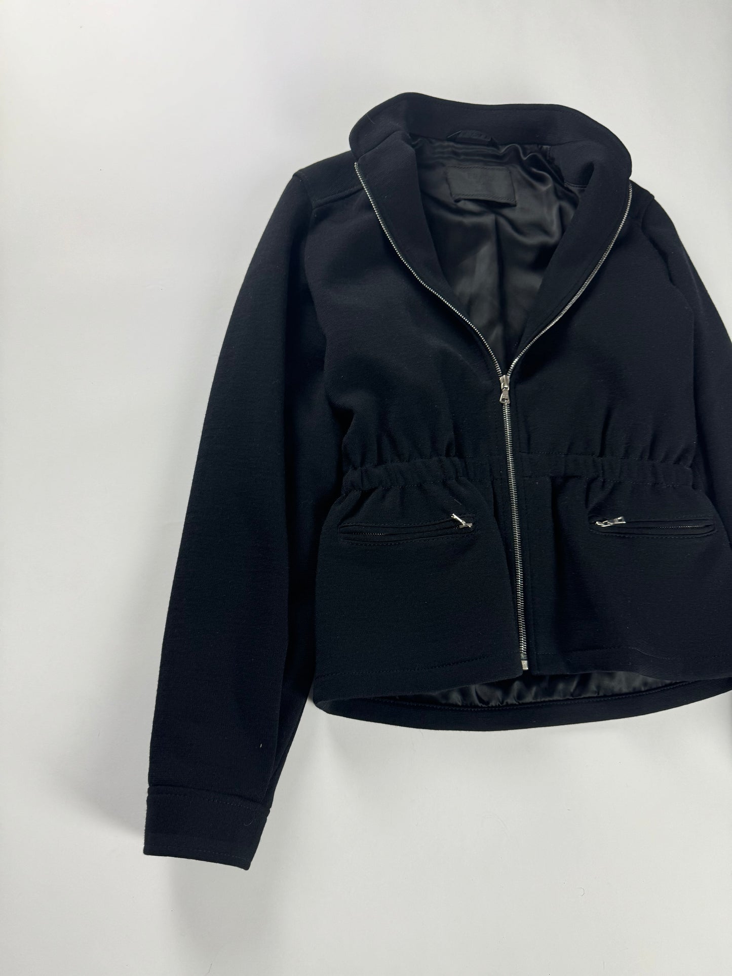 Prada Black Drawstring Zipper Jacket FW 1997 - M