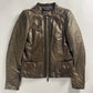 Gucci Bronze Brown Leather Zip Up Jacket 2000s - S