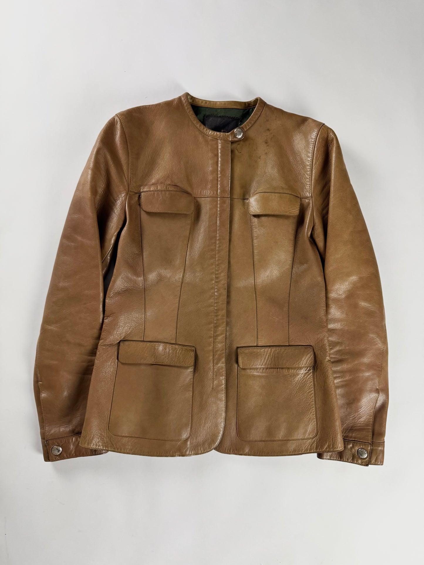 Prada Camel Cuffed Collar Leather Jacket FW 1999 - S