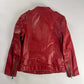 Prada Red Leather Perfecto Asymmetrical Moto Jacket - XS