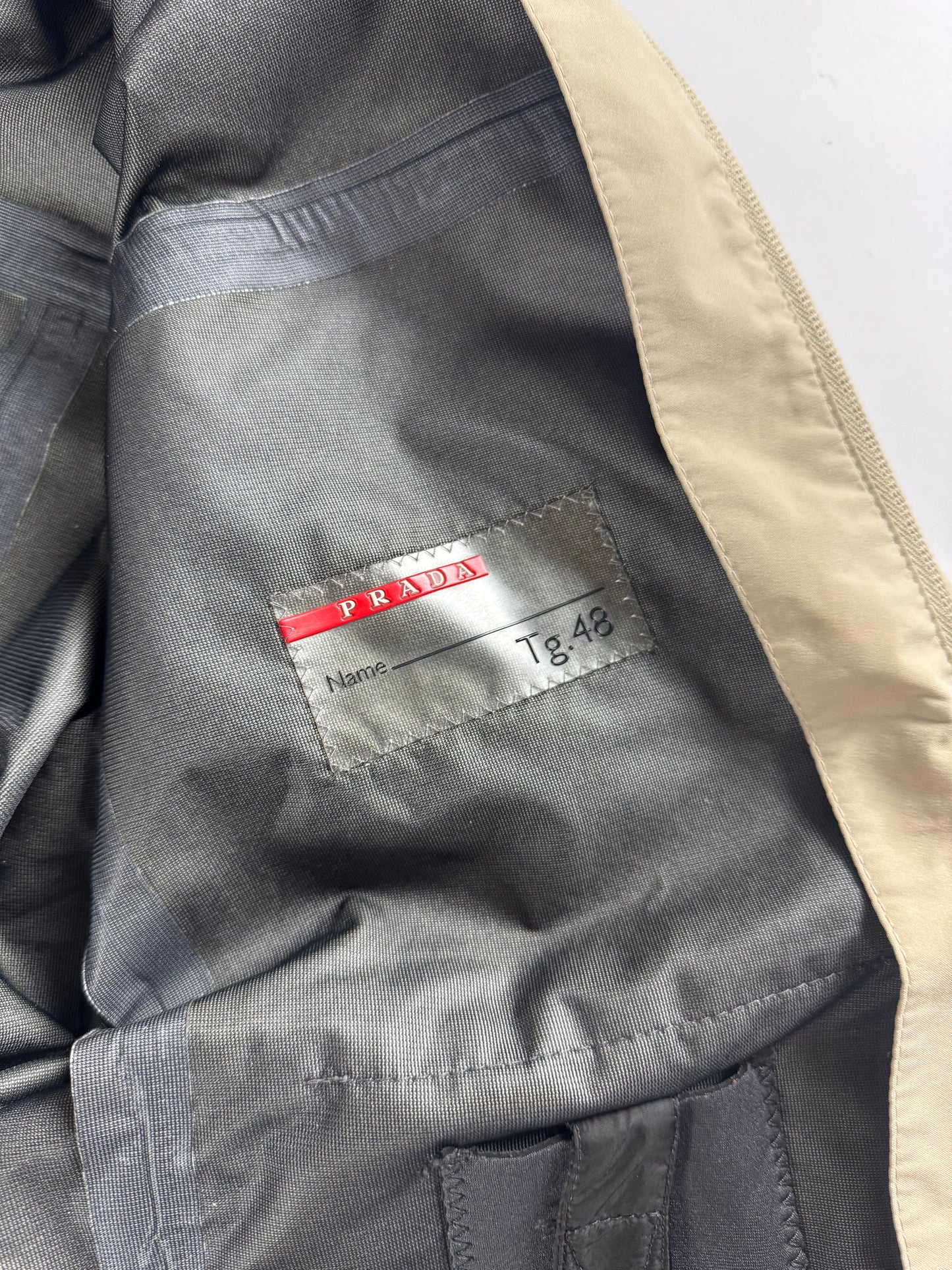 Prada Gore Tex Beige Technical Bomber Jacket 2000s - M