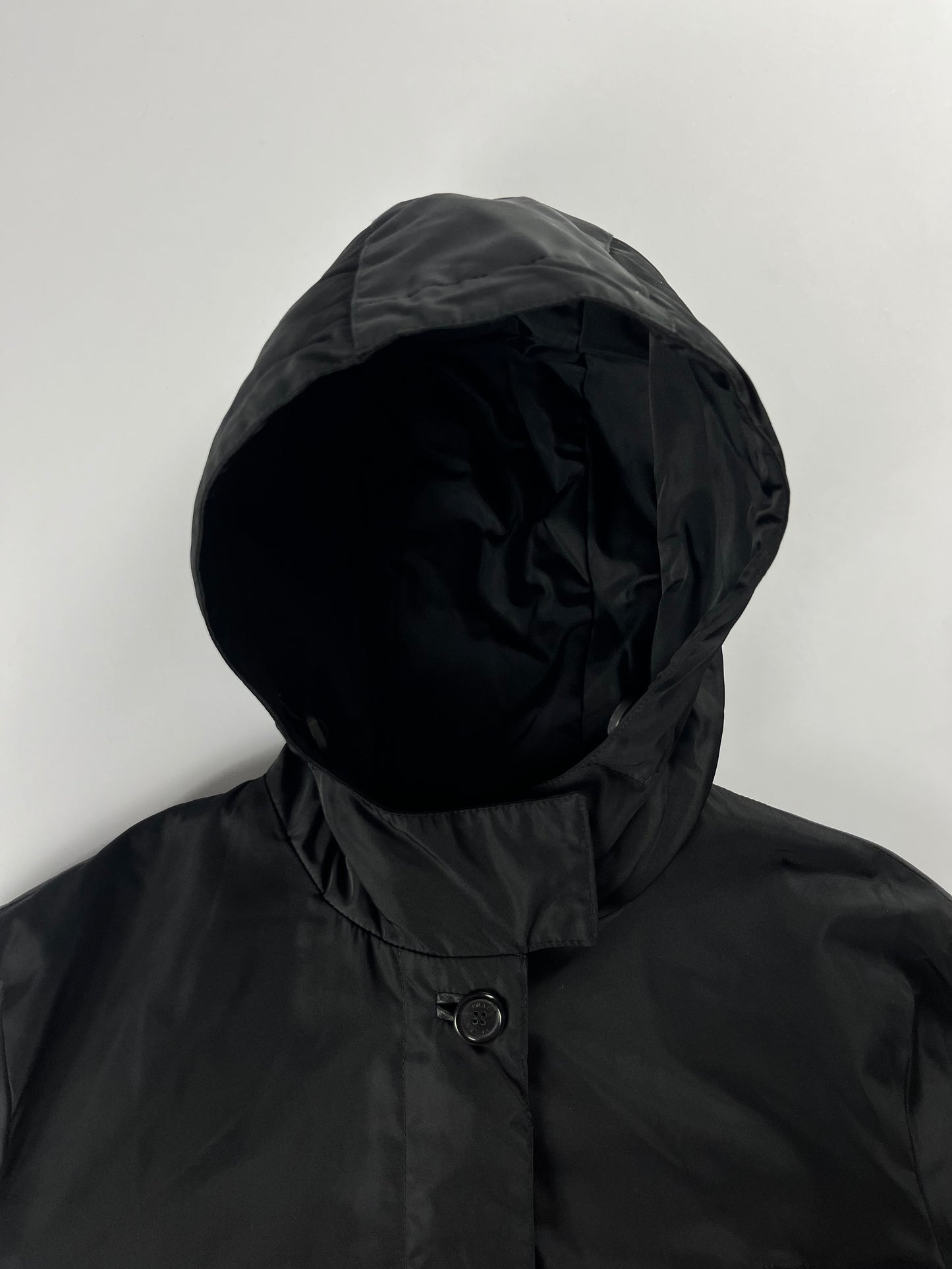 Prada Incognito Leather Details Windbreaker Coat 2000s - M
