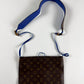 Louis Vuitton Paname Monogram Canvas Blue Lambskin Reversible Crossbody Bag - OS