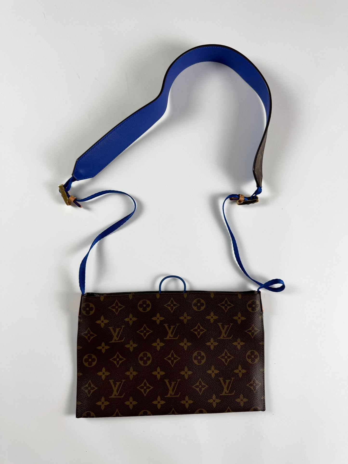 Louis Vuitton Paname Monogram Canvas Blue Lambskin Reversible Crossbody Bag - OS