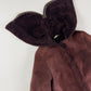 Miu Miu Wine Red Half Open Sherpa Hood Shearling Coat 2000s - XS