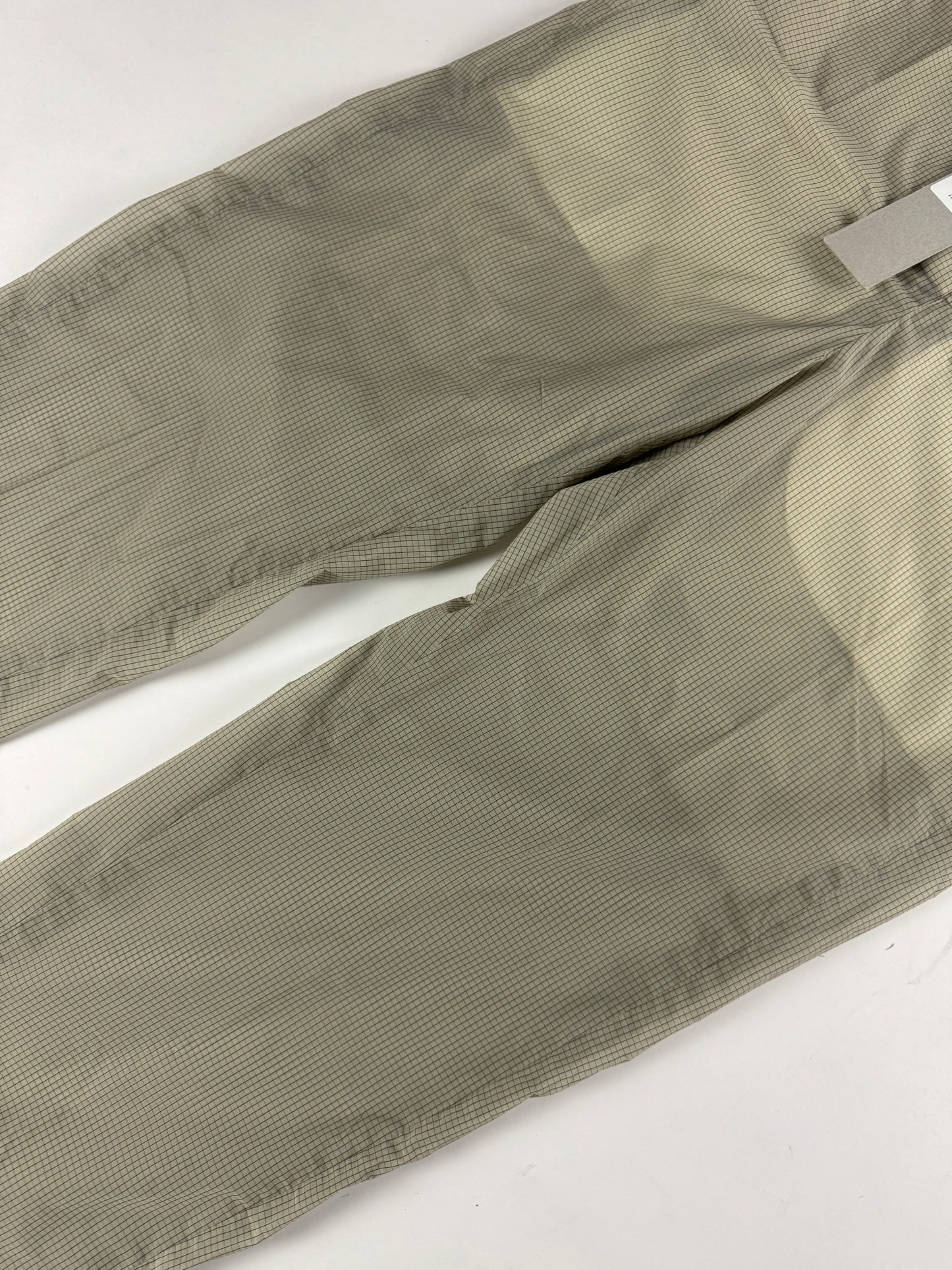 Rick Owens High Waisted Beige Micro Check Trousers - S