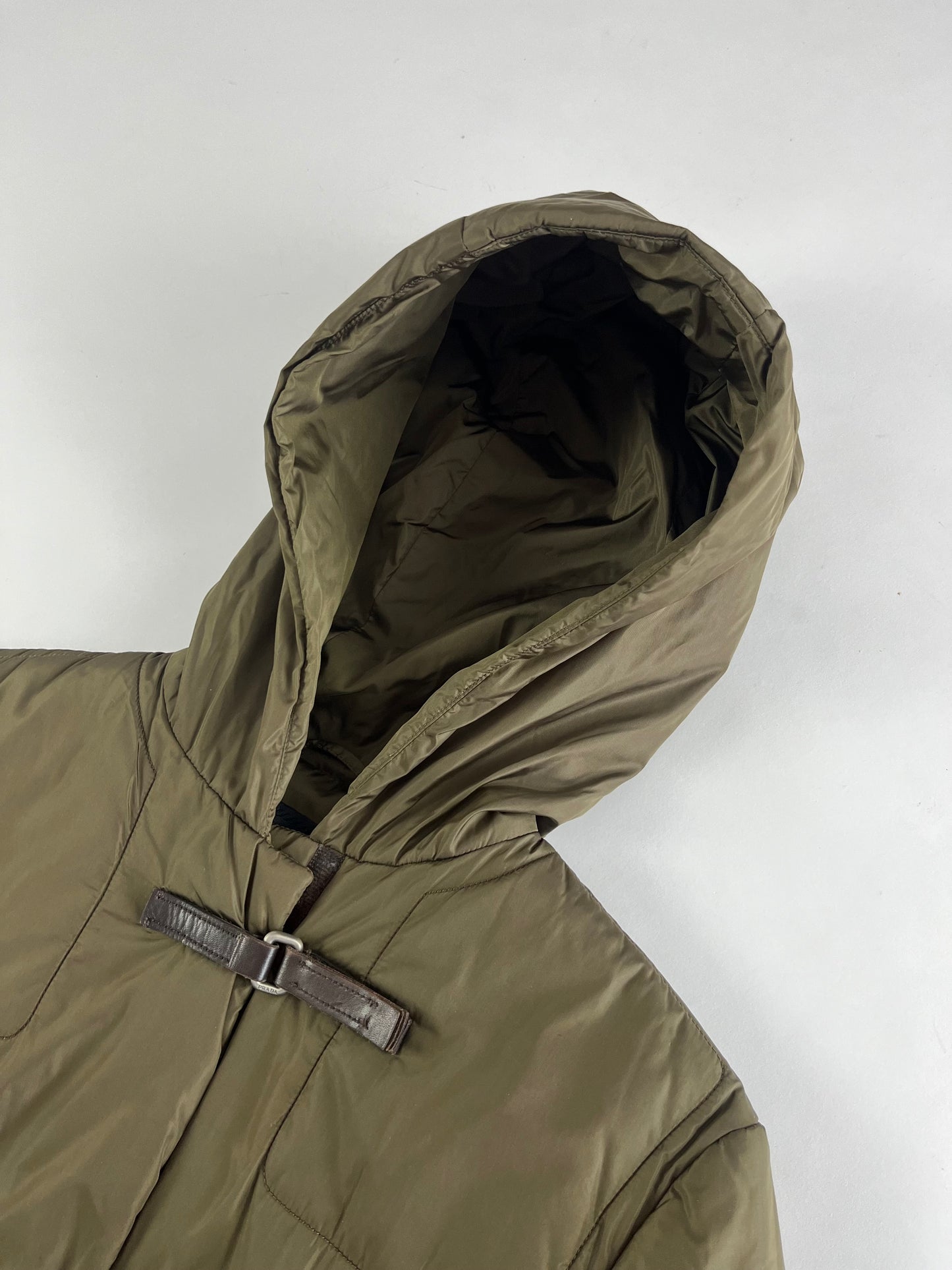 Prada Multi Belt Khaki Nylon Long Safari Coat FW 1999 - S