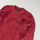 Louis Vuitton Dentelle Burgundy Red Distressed Lace Knit Crewneck Sweater FW 2016 - S
