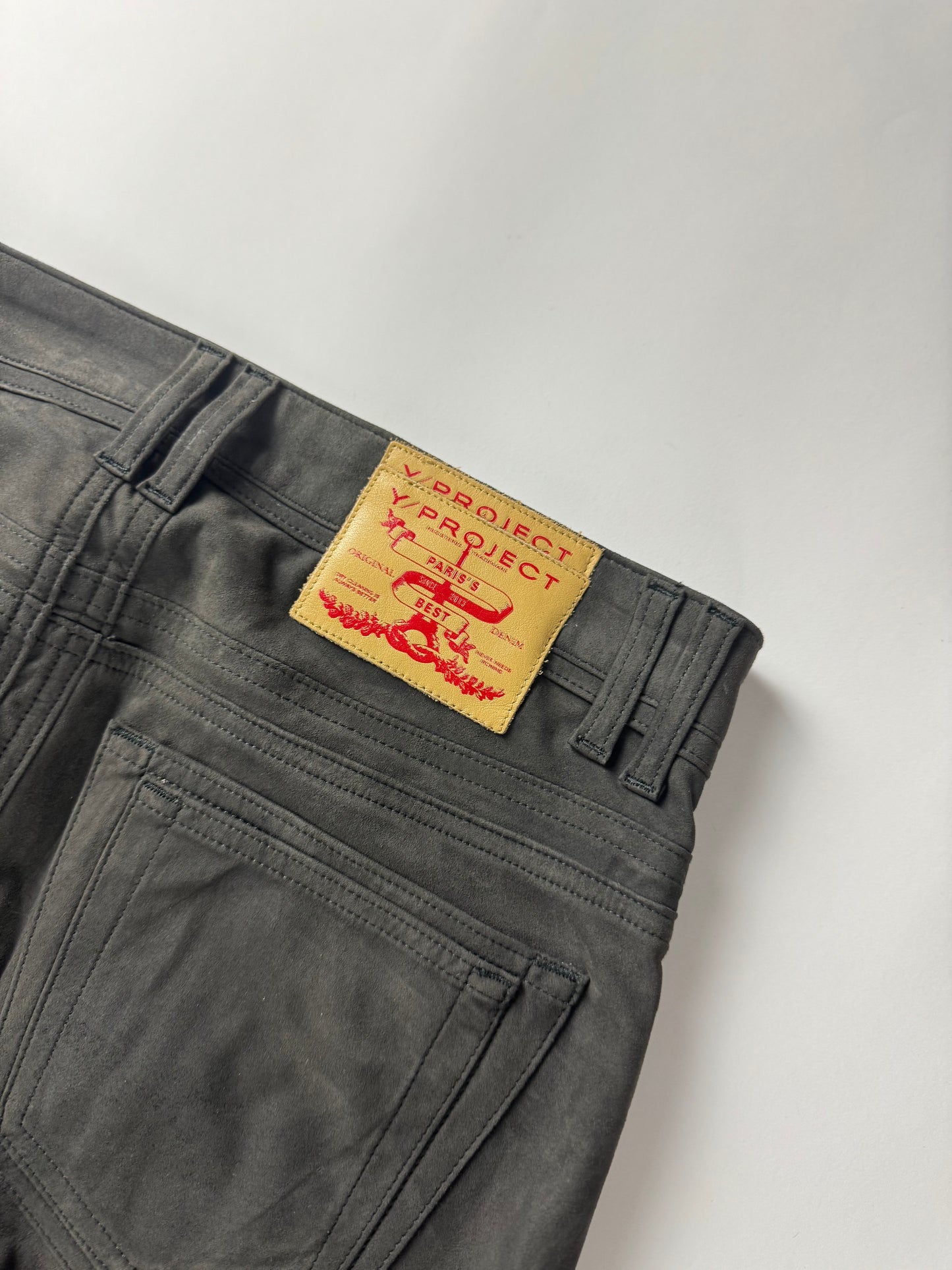 Y/Project Sample Dark Grey Suede Pants SS 2019 - S