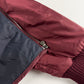 Prada Burgundy Nylon Striped Knit Cuffs Zip Front Bomber Jacket 2010s - M