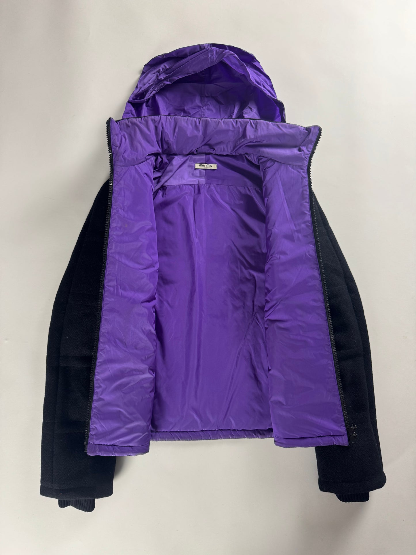Miu Miu Inside Purple Packable Hood Puffer Jacket 2010s - S