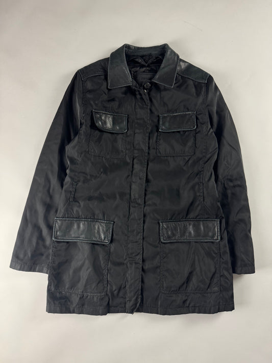 Prada Multi Pockets Leather Collar Officer Jacket FW 1994 - L