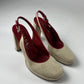 Prada Linen Inside Red Heels SS 1999 - 38 IT/39 EU