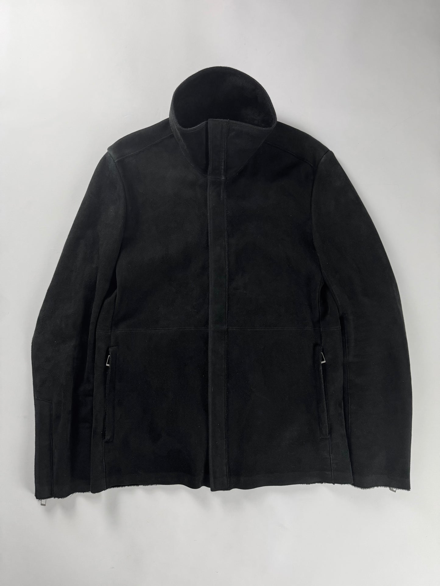 Dior Homme Kris Van Assche Shearling Monochrome Lamb Leather Jacket FW 2011 - L