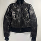 Prada Cuffed Arm Black Leather Moto Jacket SS 2000 - XS