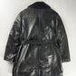 Prada Inside Fur Double Breasted Belted Leather Coat FW 1996 - S