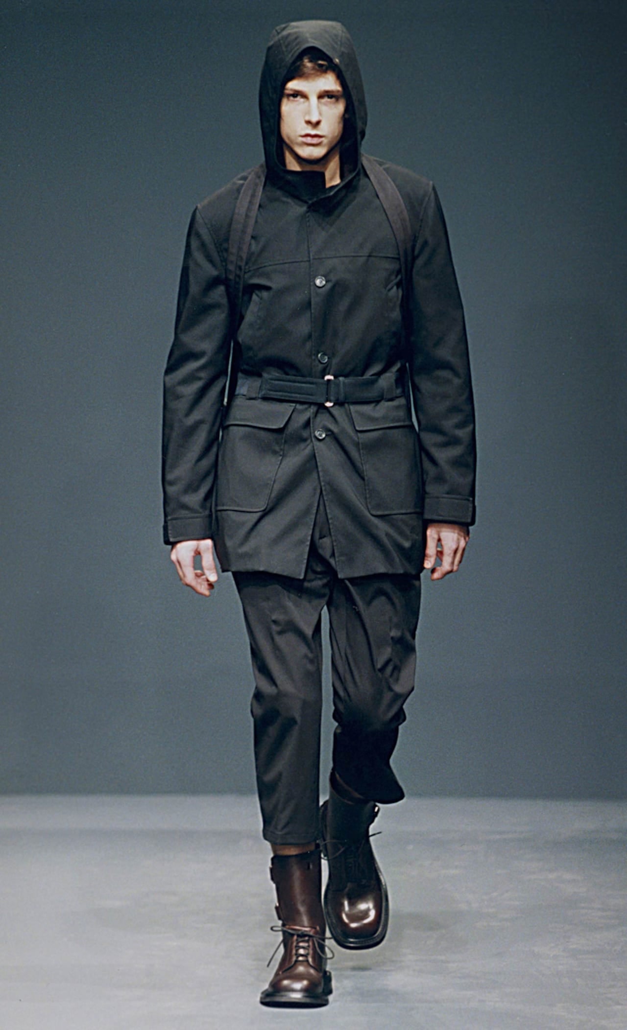 Prada Belt Double Layered Long Coat FW 1999 - L