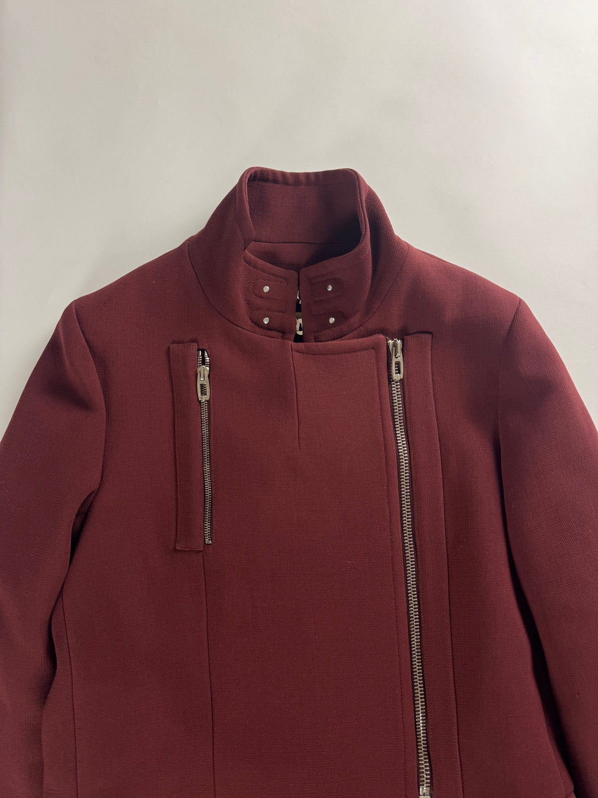 Balenciaga Virgin Wool Burgundy Officer Coat FW 2012 - S