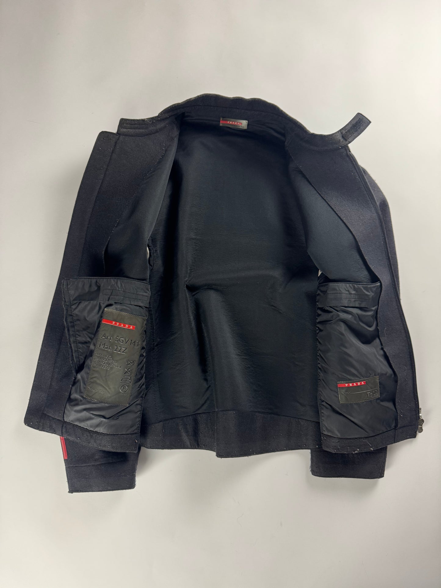 Prada Linea Rossa Technical Wool Moto Jacket SS 2000 - M