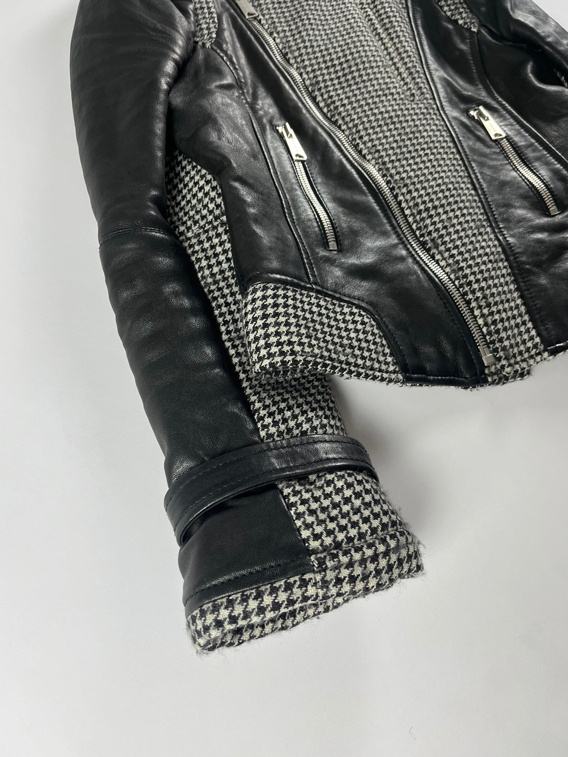 Balenciaga Leather Sleeves Peplum Jacket FW 2002 - S