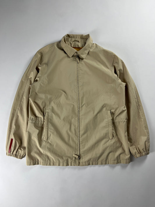 Prada Linea Rossa Cream Light Nylon Zipper Jacket FW 1999 - XL