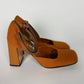 Prada Strapped Orange Mary Jane Tweed Heels FW 1999 - 39 IT/39,5 EU
