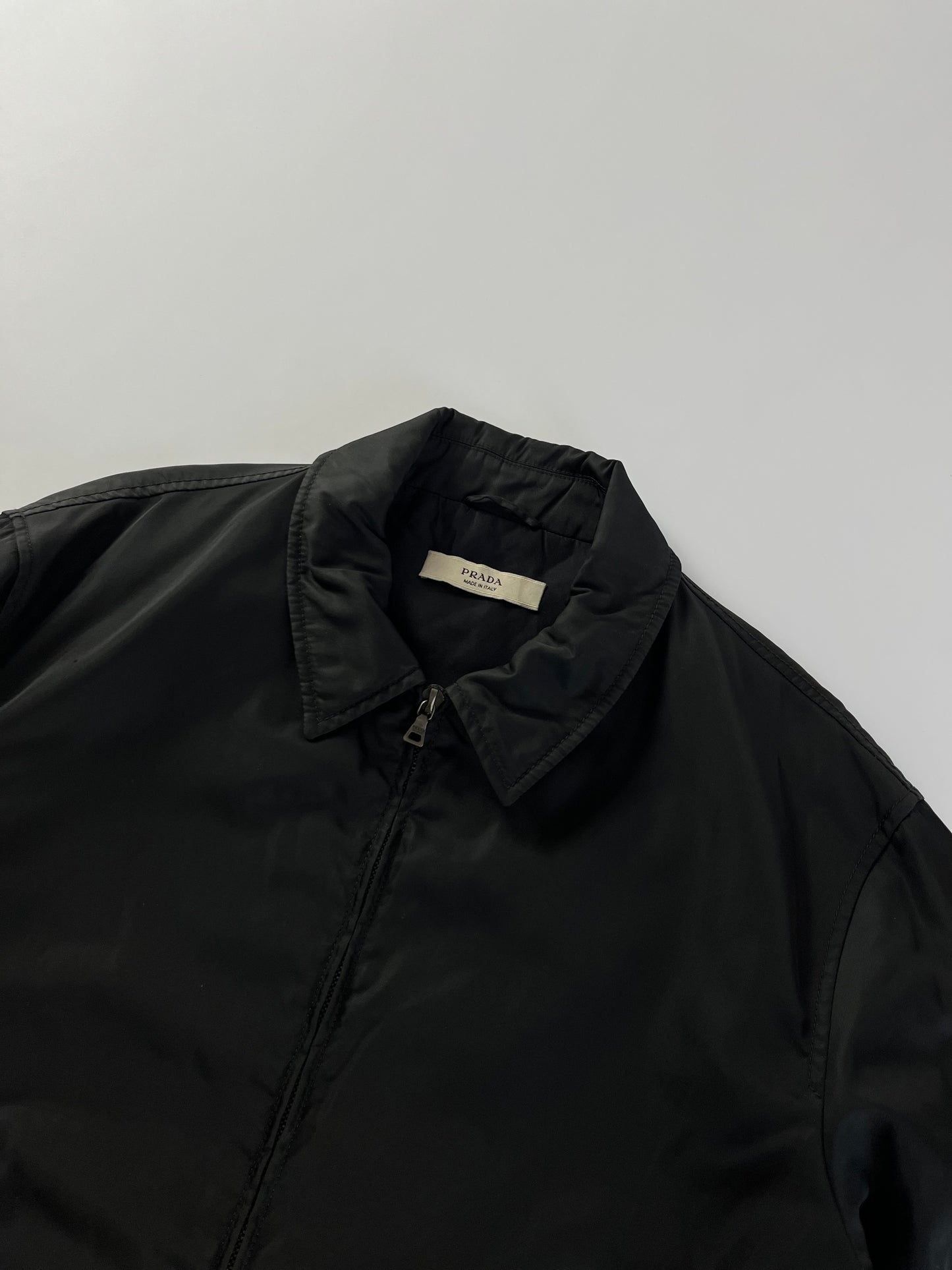 Prada Essential Dark Nylon Work Zipper Jacket 2000s - L
