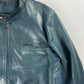 Prada Turquoise Blue Leather Motor Jacket FW 2014 - L/XL