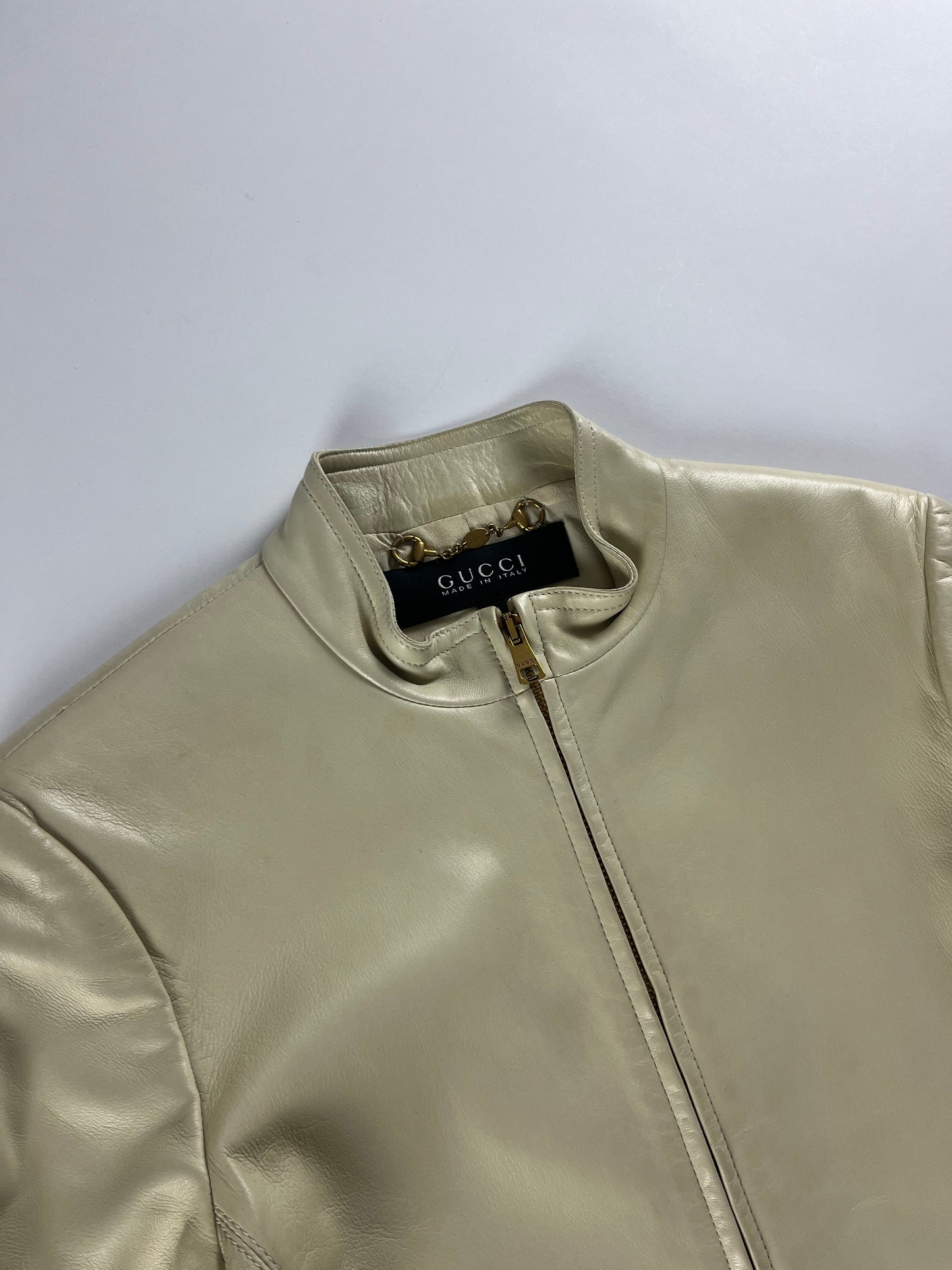 Gucci Cream Leather Jacket - XS