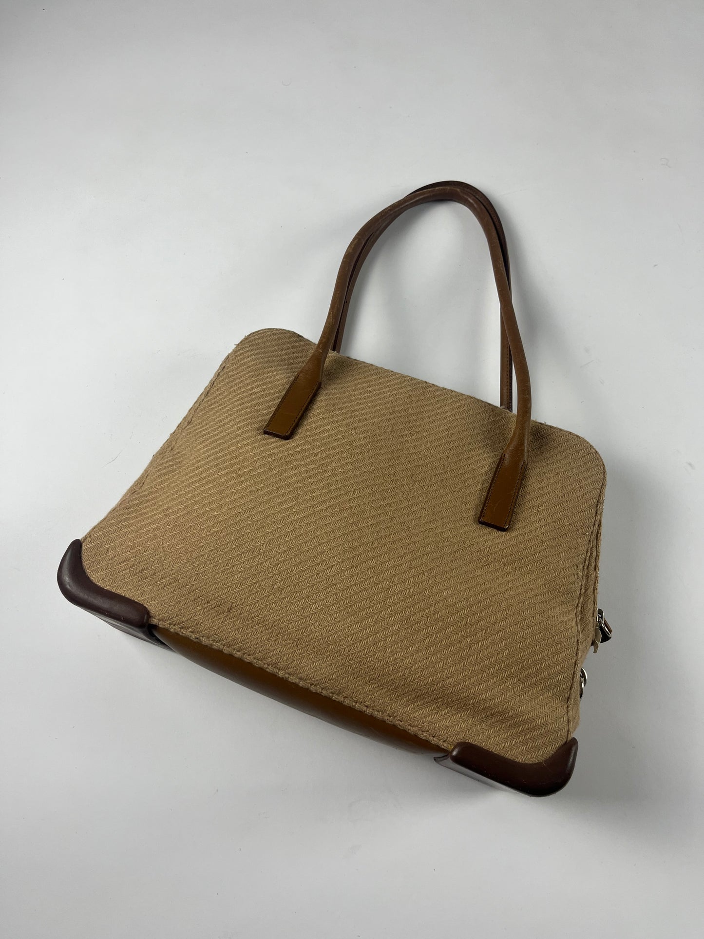Prada Leather Camel Tweed Bag FW 1999 - OS