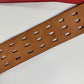 John Galliano Triple Prong Holed Red Gallant Leather Belt 2000s - 80 CM