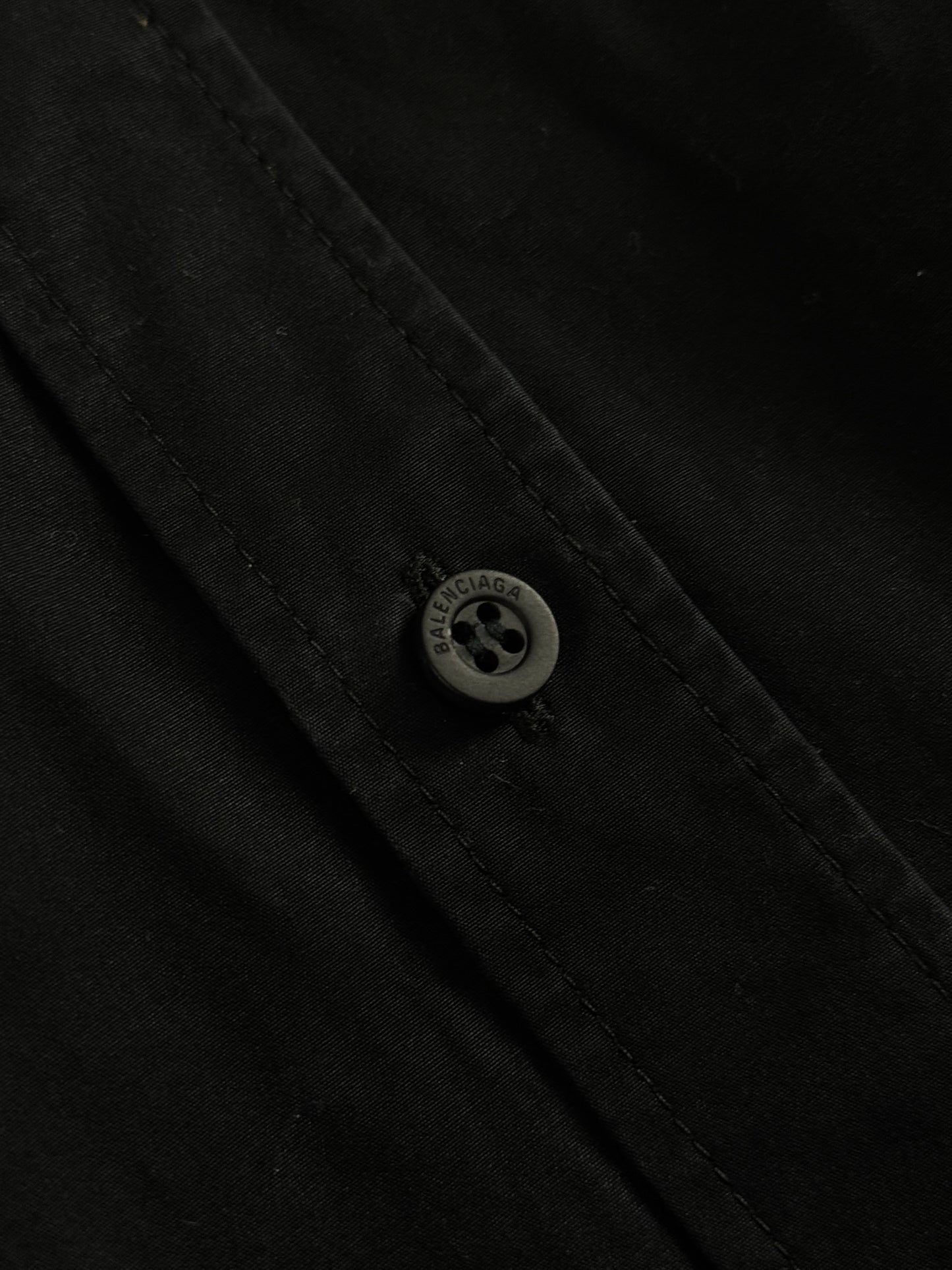 Balenciaga Sample Black Oversized Button Down Shirt - M