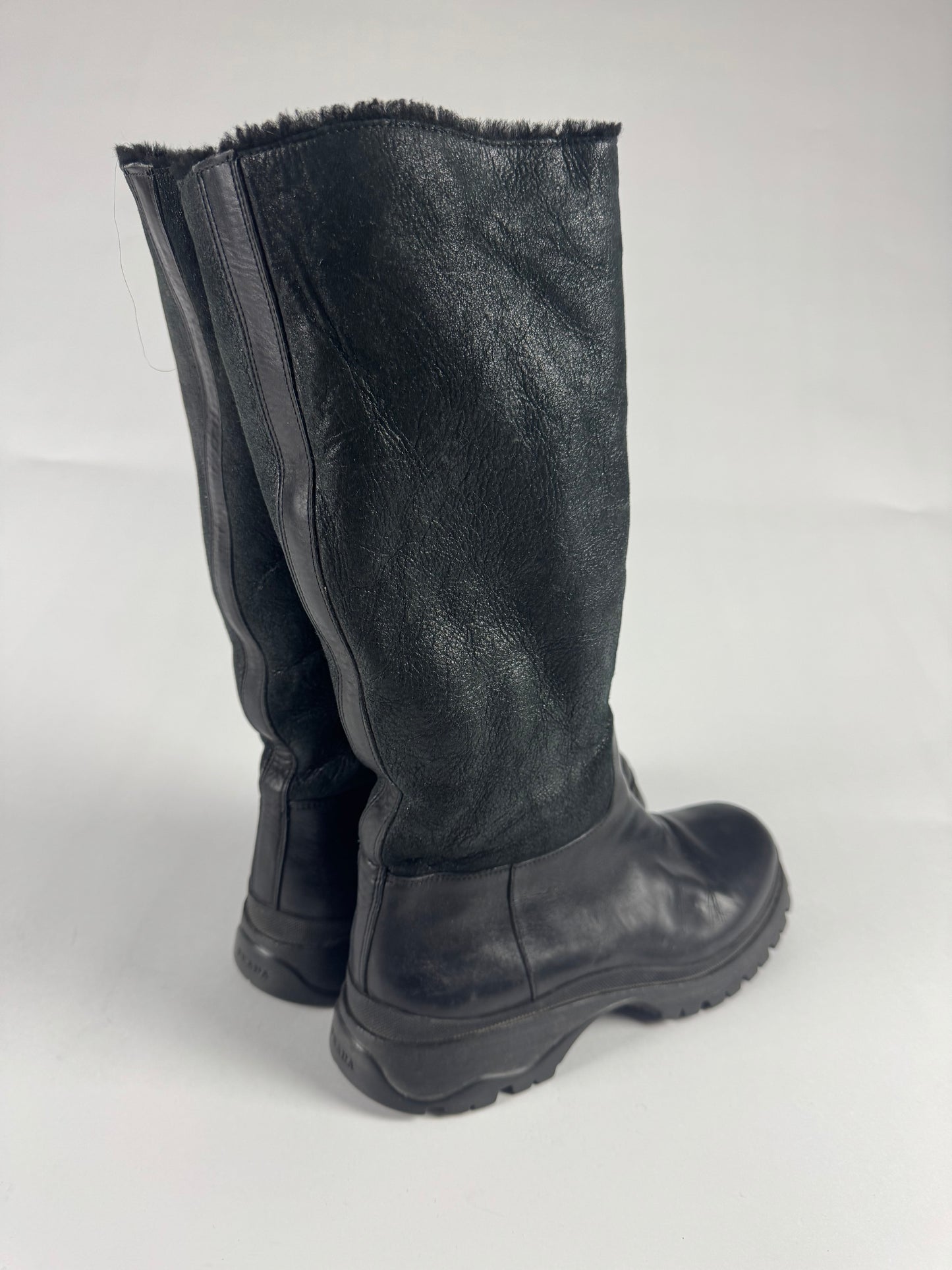 Prada Premium Shearling Combats Boots FW 2003 - 39 IT/40 EU