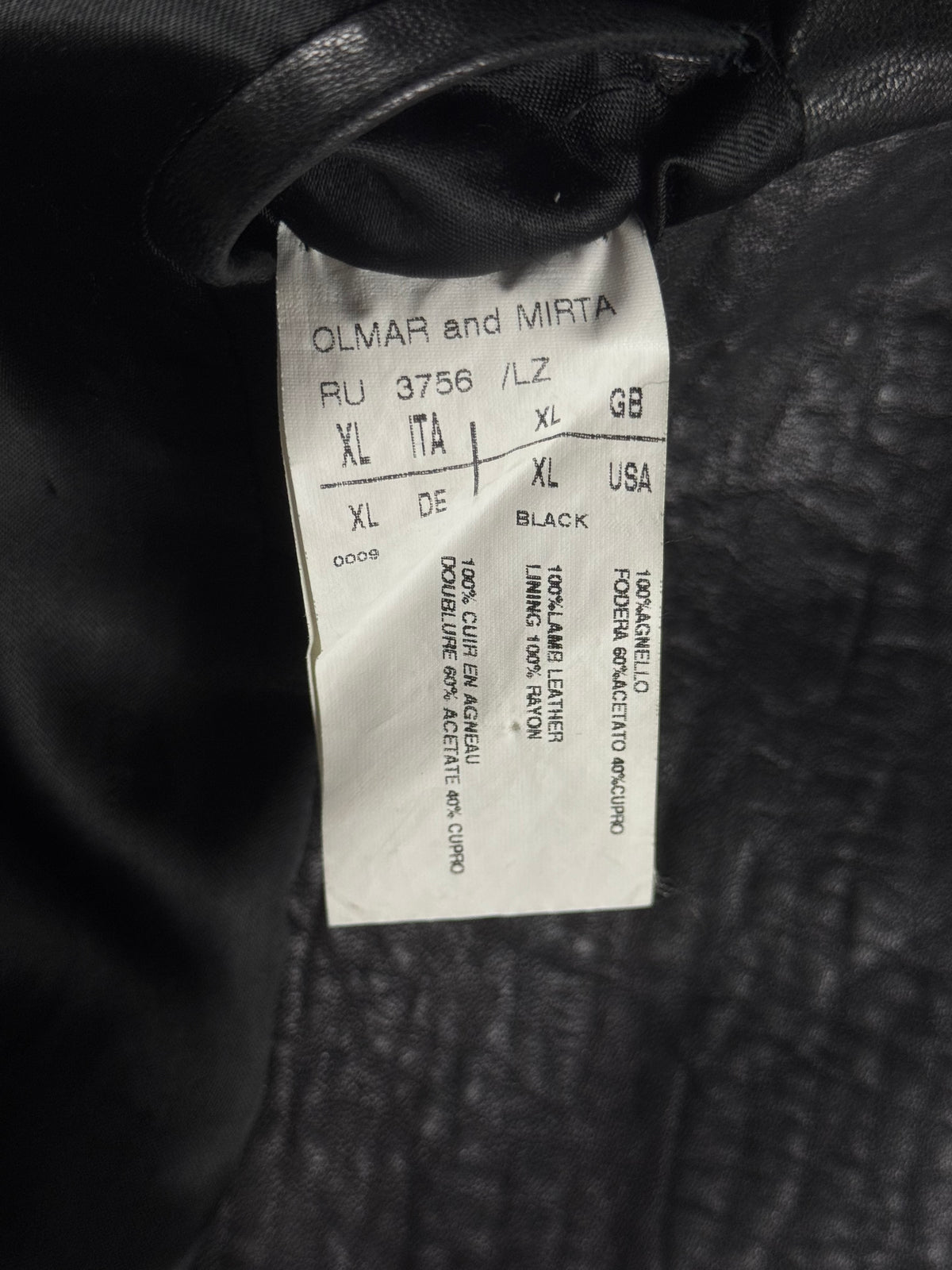 Rick Owens Black Shadow Leather Bomber Jacket 2010s - XL
