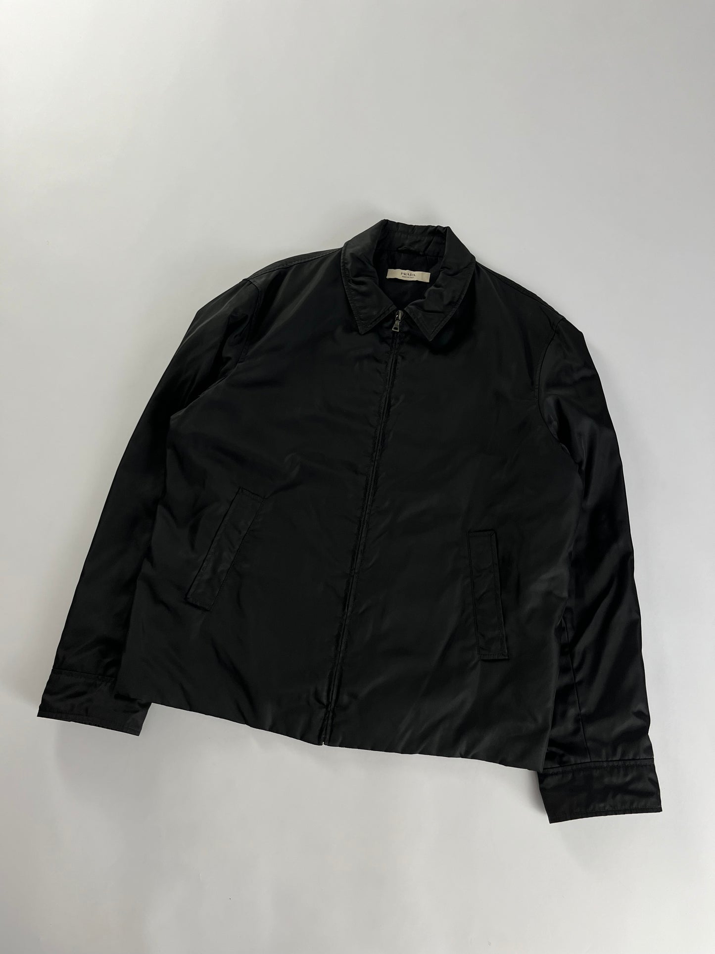 Prada Essential Dark Nylon Work Zipper Jacket 2000s - L