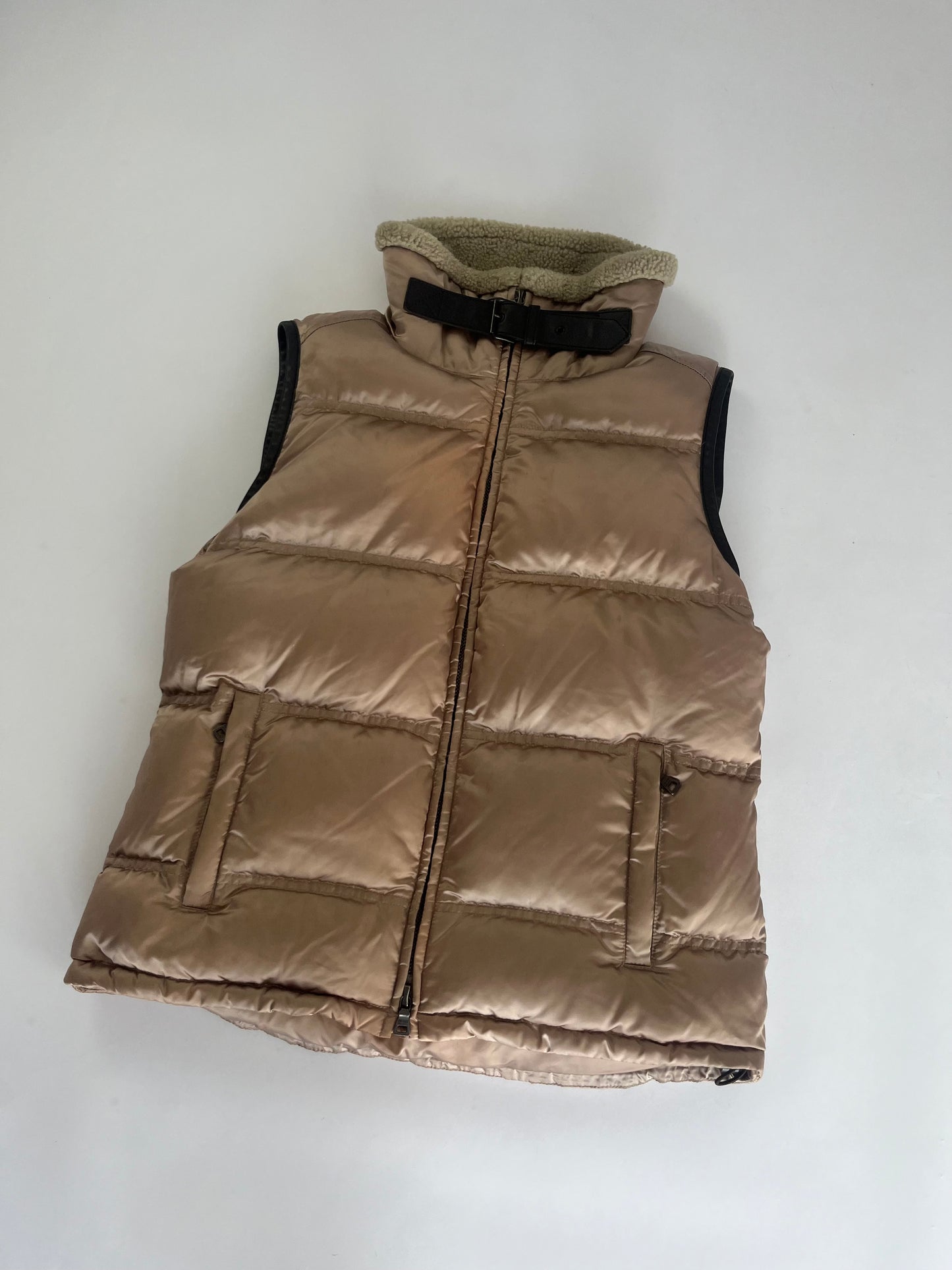 Prada Puffer Belted Collar Down Vest 2000s - S