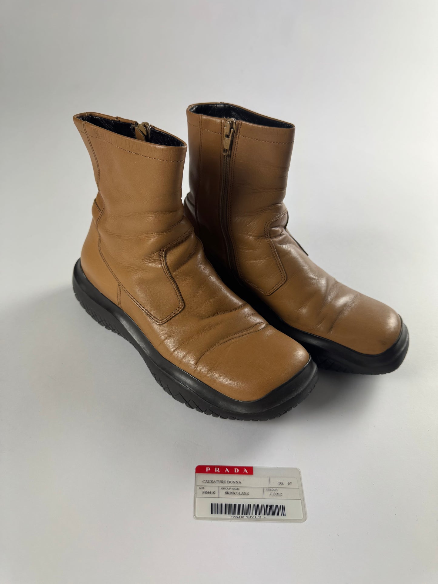 Prada Linea Rossa Camel High Boots FW 1999 - 37 IT/38 EU