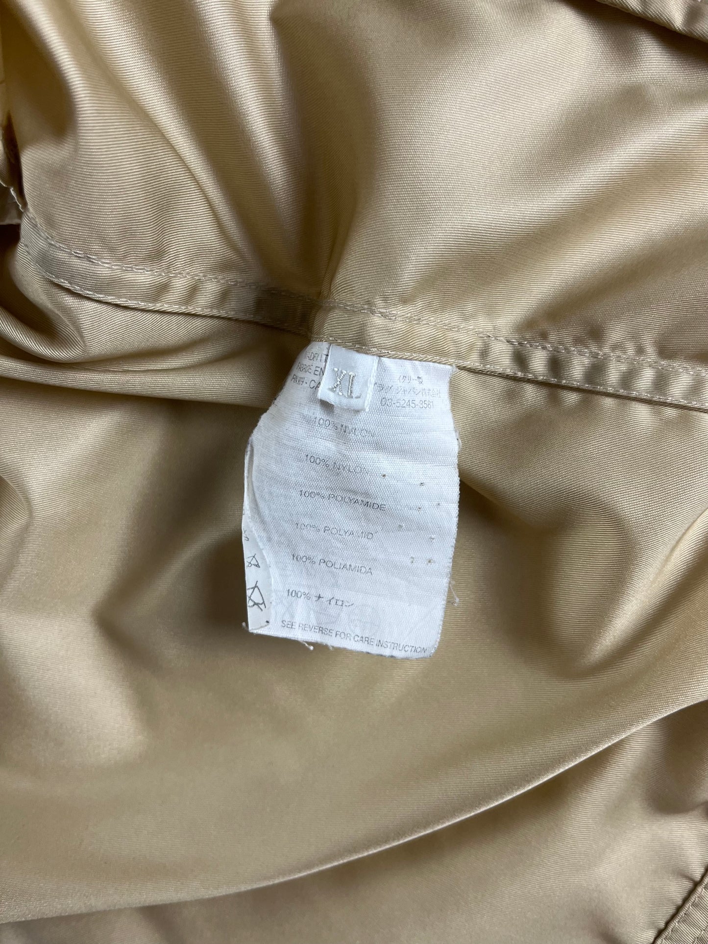Prada Camel Nylon Moto Jacket 2000s - L