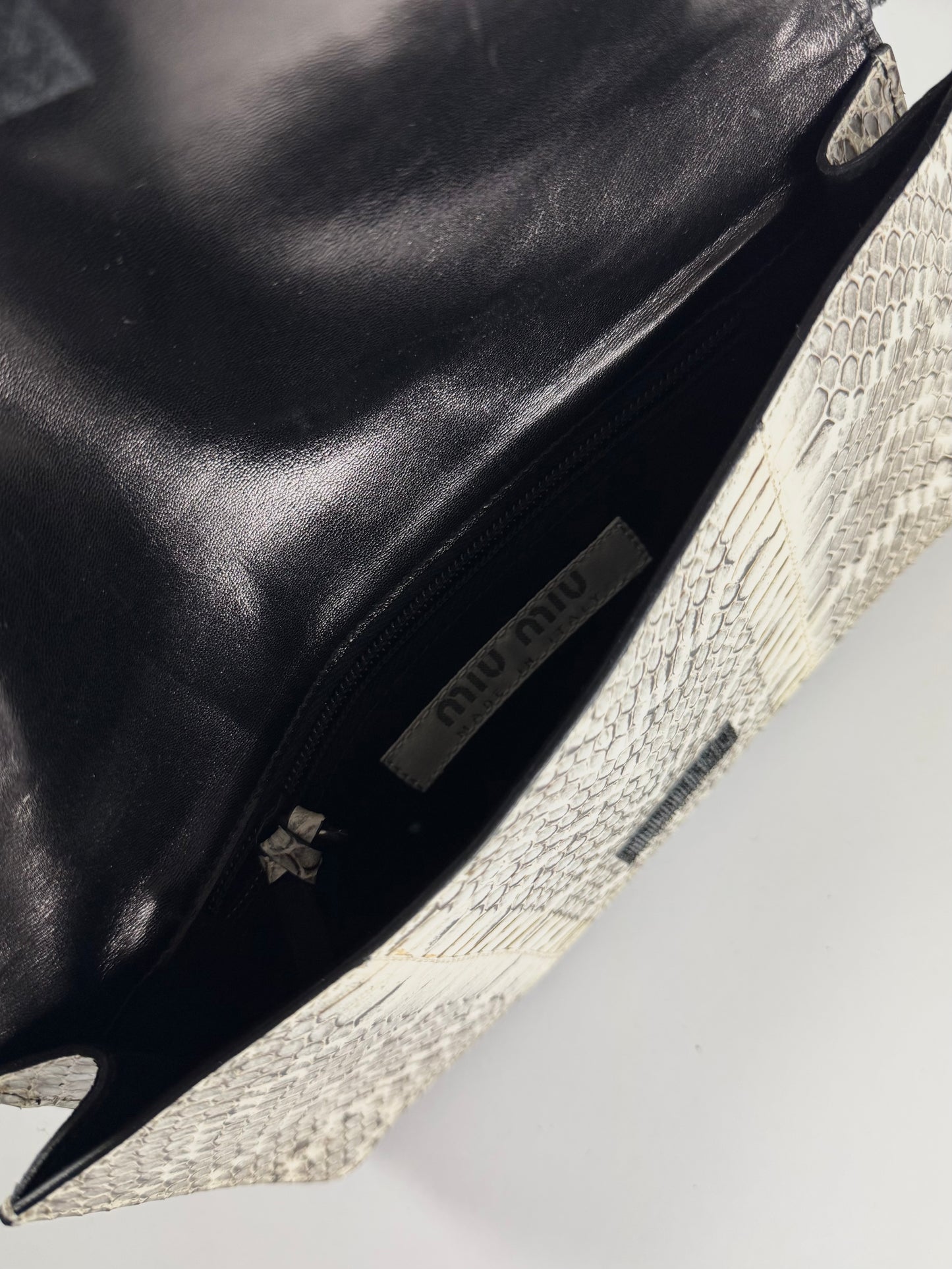 Miu Miu Grey Snakeskin Python Shoulder Bag SS 2000 - OS