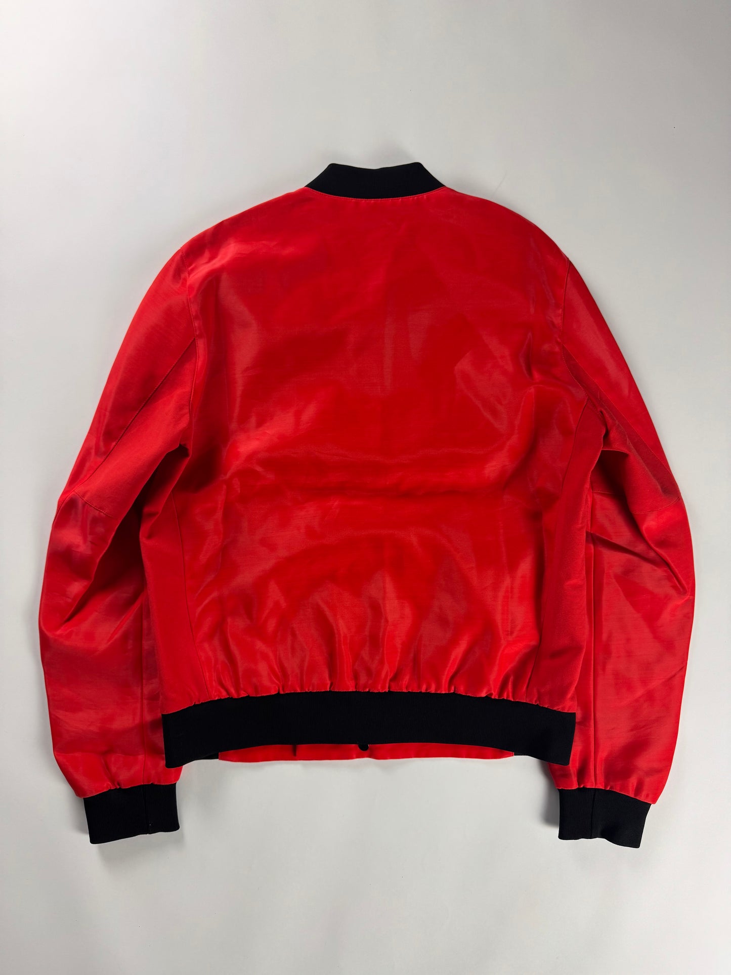 Balenciaga Alexander Wang Red Silk Bomber Jacket SS 2013 - M