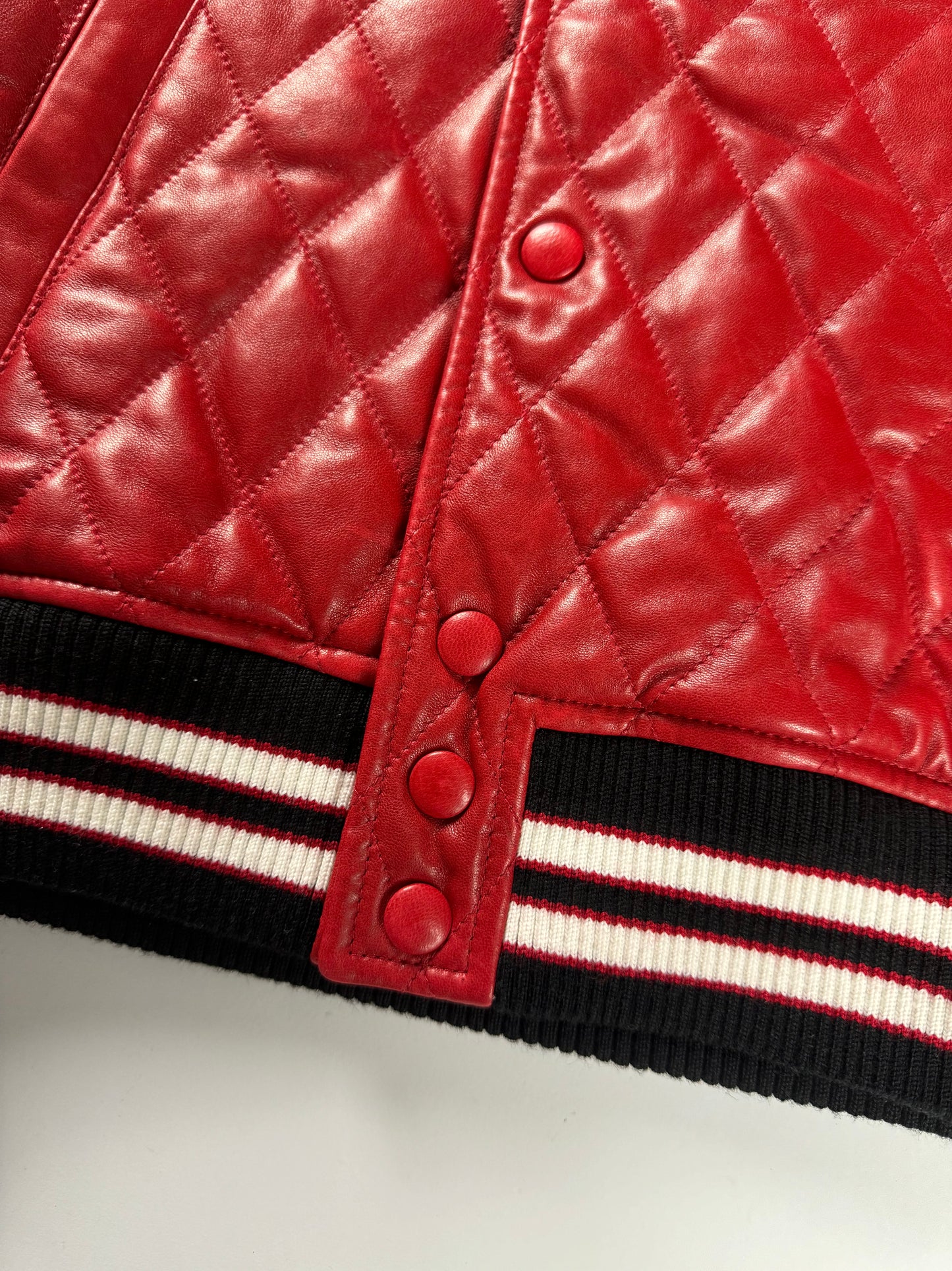 Saint Laurent Sample Quilted Baroque Damier Varsity Bomber Jacket SS 2018 - S