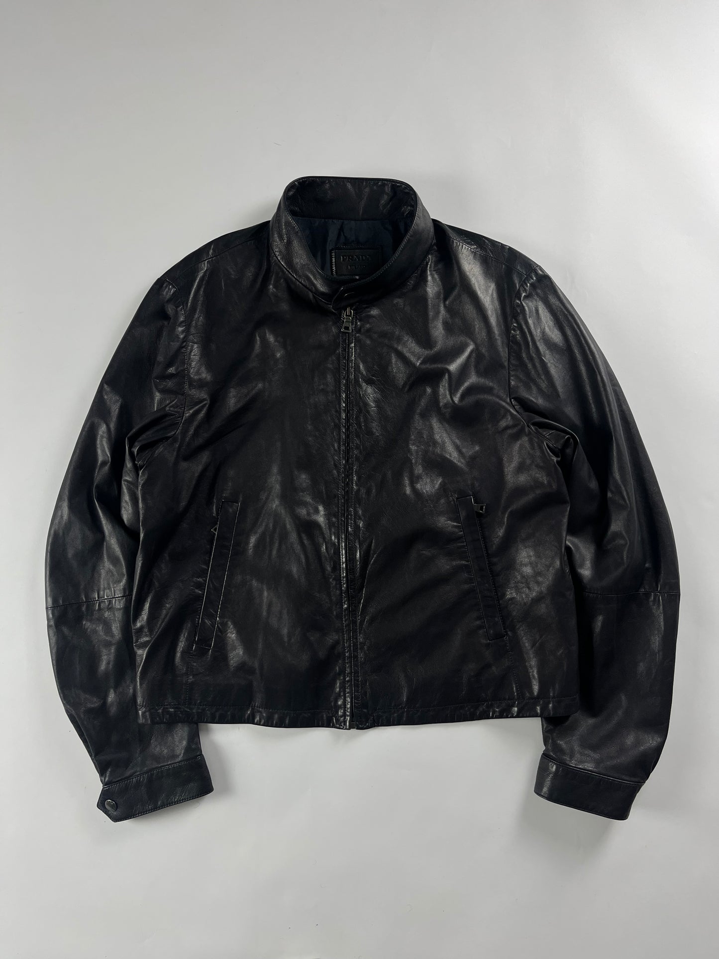 Prada Black Leather Jacket FW 2011 - L