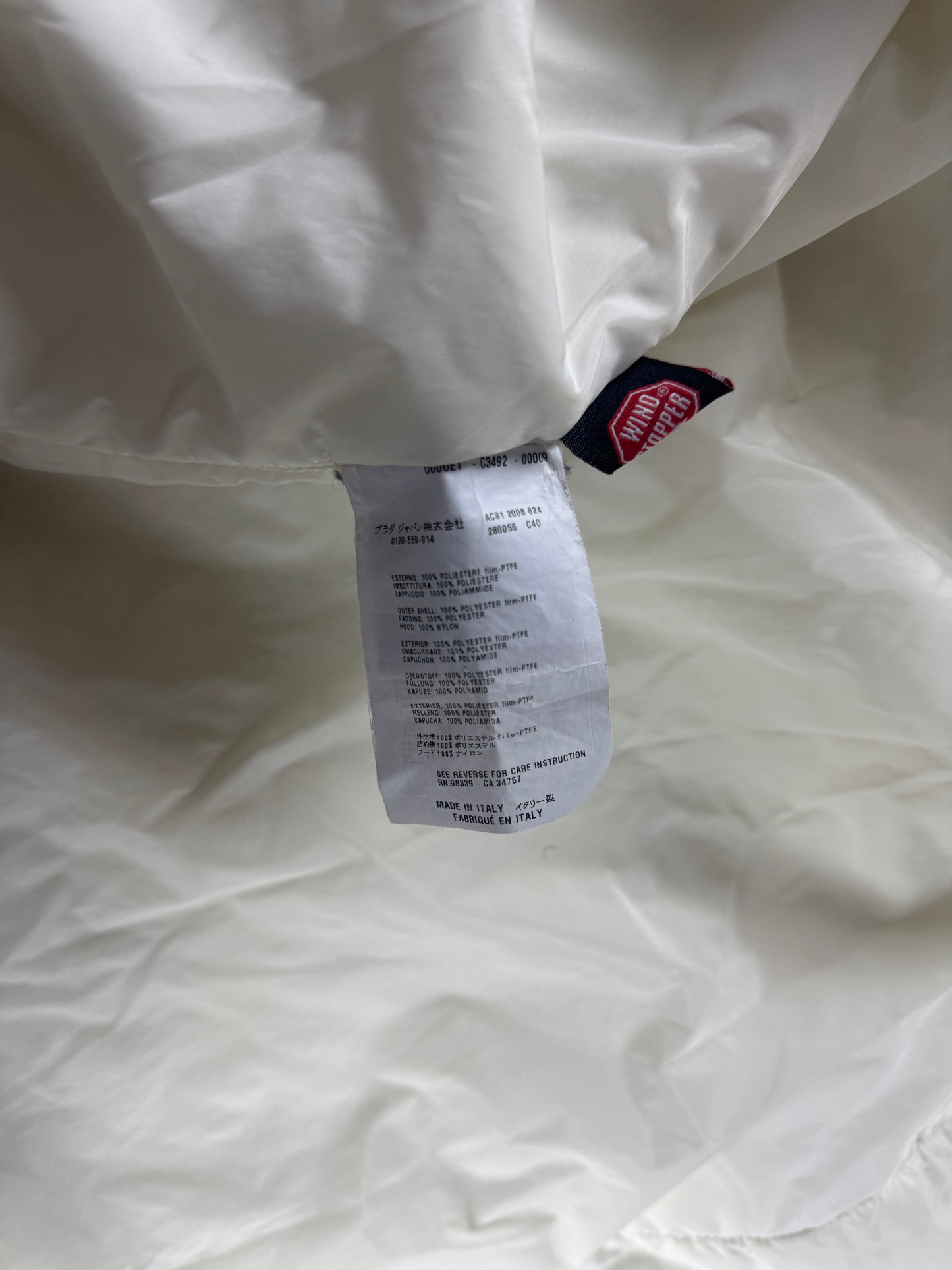 Prada White Nylon Wind Stopper Coat SS 2008 - S