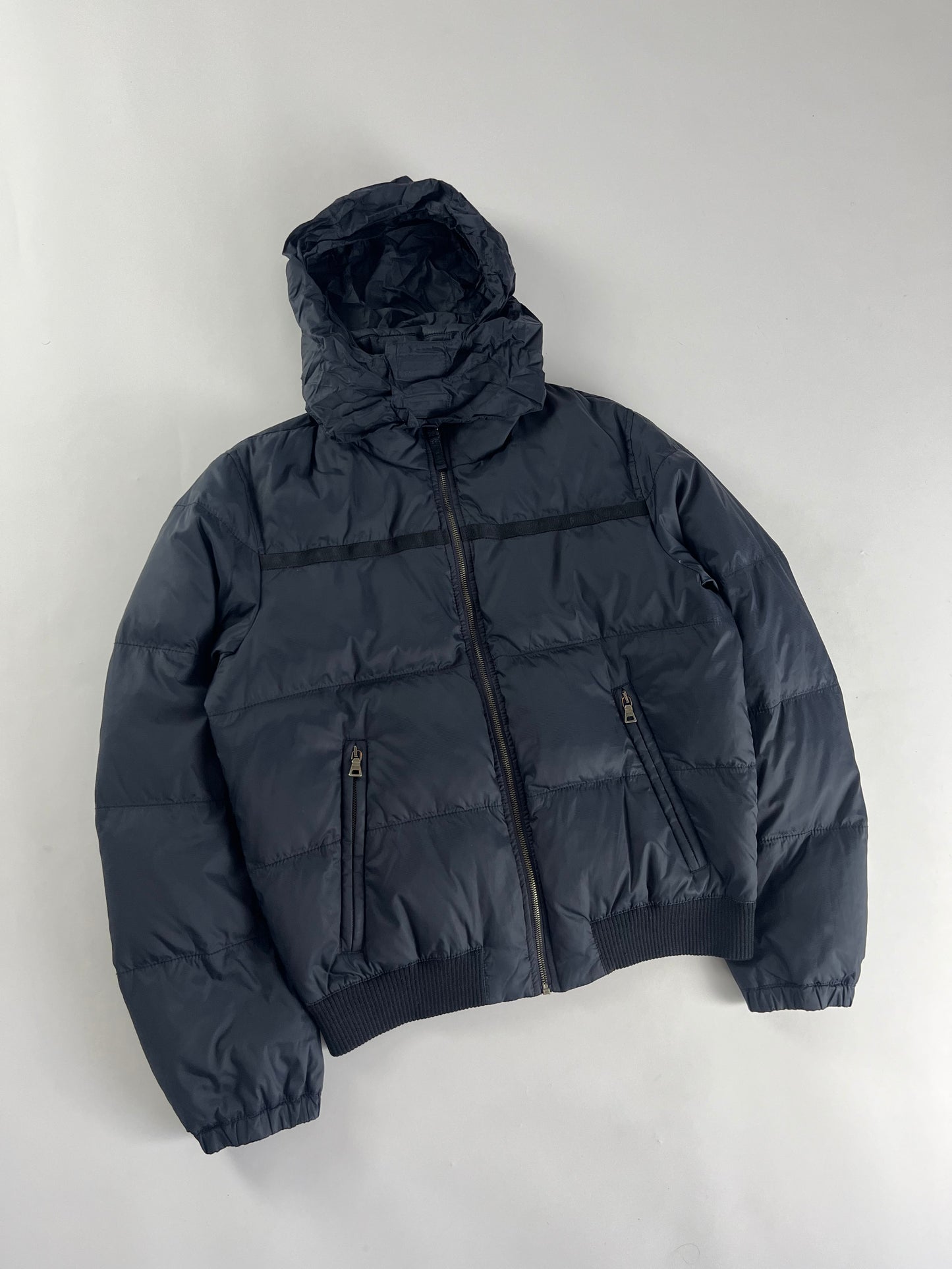 Prada Navy Nylon Puffer Down Jacket FW 2007 - M