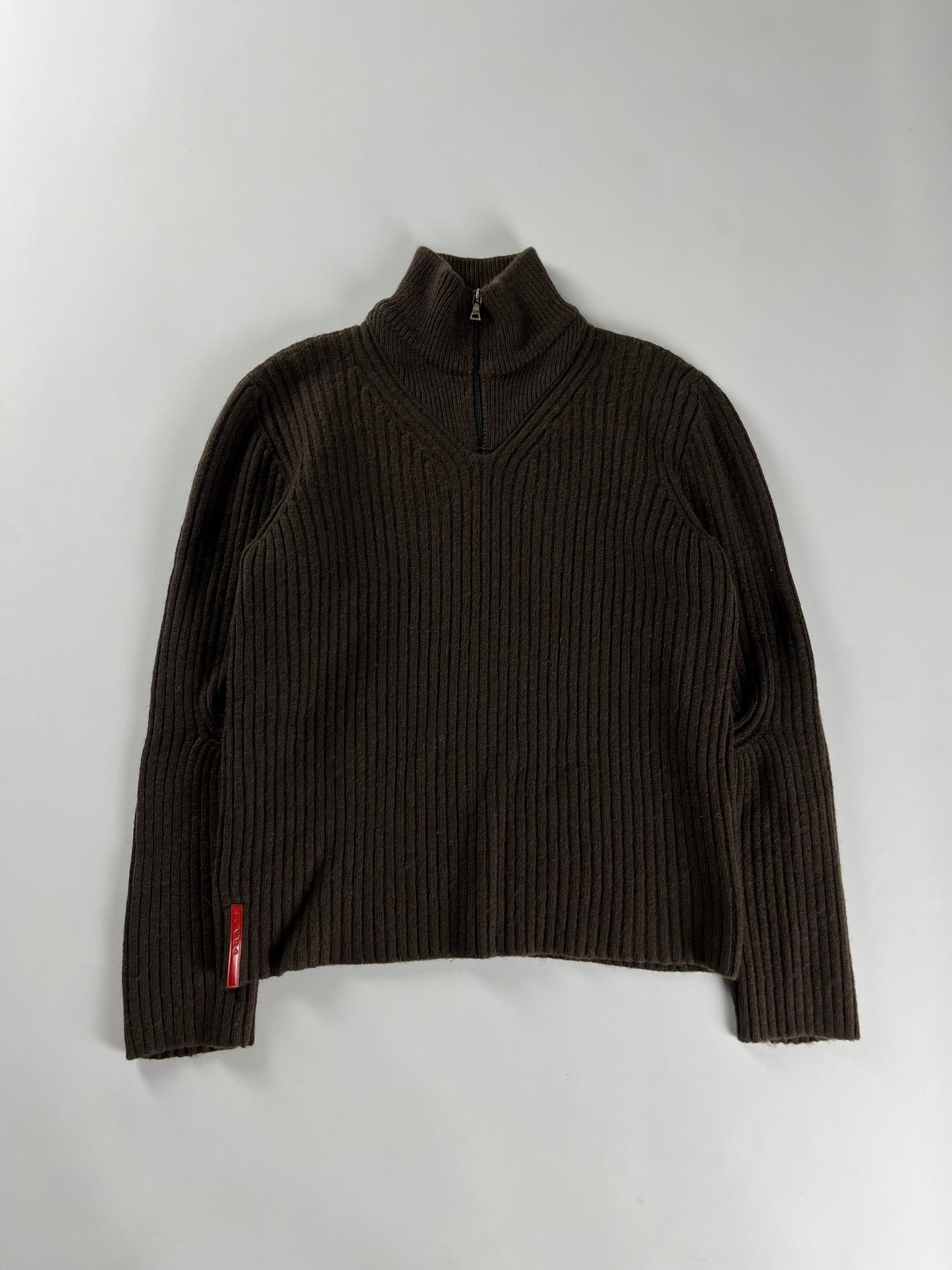 Prada Linea Rossa Brown Corduroy Turtleneck Sweater FW 1999 - S