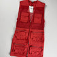 Kenzo Red Cotton Multi Pocket Utility Cargo Mesh Panel Zip Front Dress - S