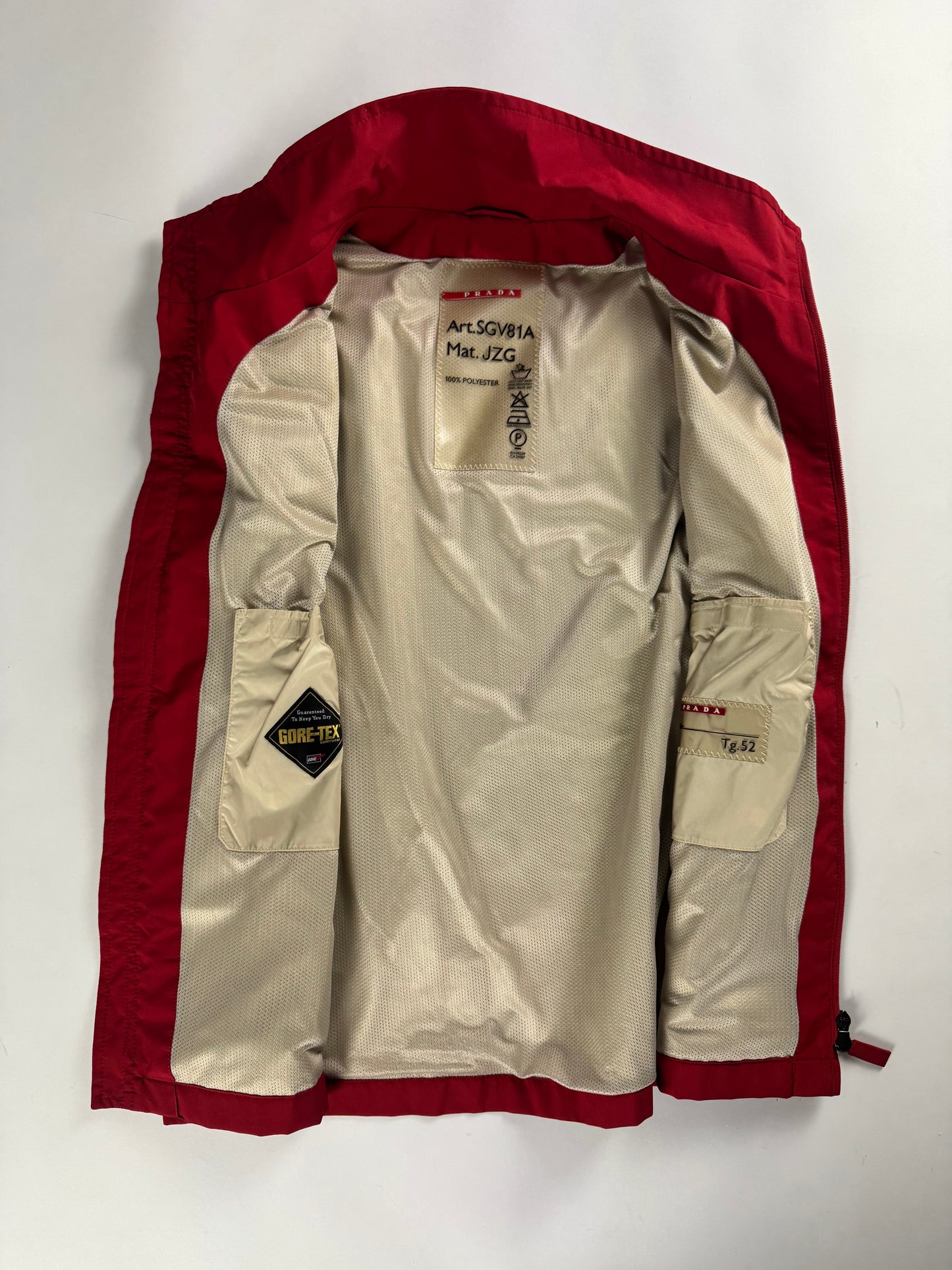 Prada Linea Rossa Gore Tex Red Nylon Vest SS 2000 - L