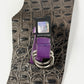 Just Cavalli Dark Brown Crocodile Embossed Purple Strap Leather Corset Belt 2000s - OS