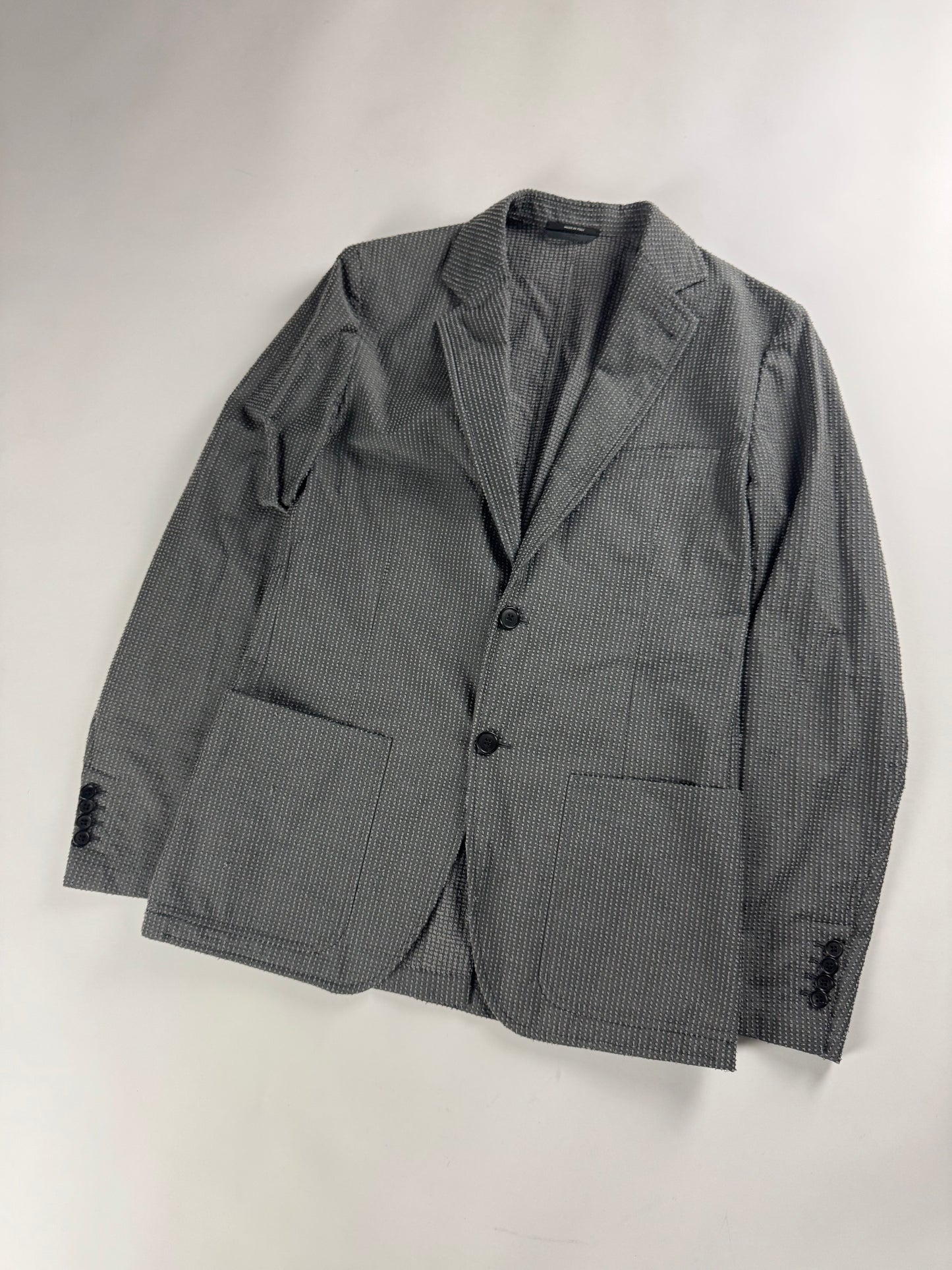 Hermès Sample Grey Textured Cotton Tailored Blazer SS 2015 - M